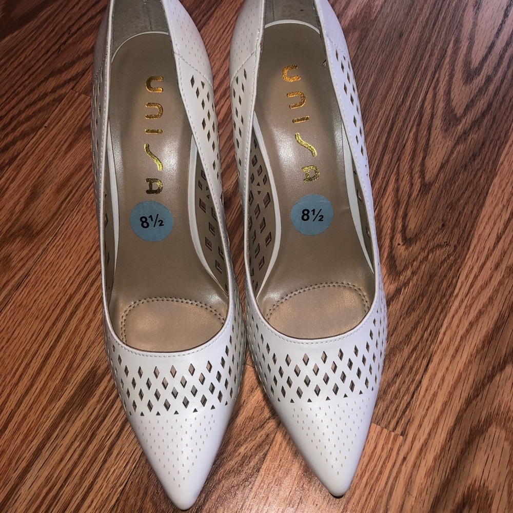 Brand new white stiletto heels